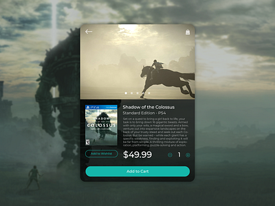 Shadow of the Colossus cart design digital digital 2d illustraor photoshop product ps4 ux ux ui videogames