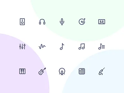 Jollycons - Audio - Icon Set design system icon set icons jollycons outline rounded vector