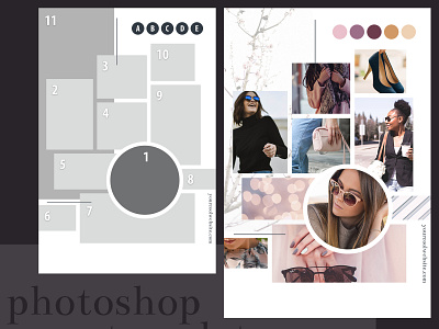 Fashion Chic Mood Board drag and drop drag n drop feminine design mood board moodboard photoshop photoshop template