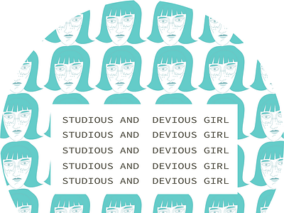 Studious and devious girl illustration vector