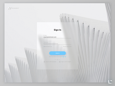 Sign In form blue blur clean design form design log in log in screen login minimal sign in form sign in page signin ui uiux ux web web deisgn website