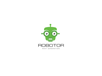 Green Robot Logo bot code data development electronic green robot robotics roboto system technology virtual