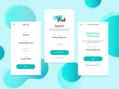 Oh Pick android app design app login clean app design color creative mobile app ui ux