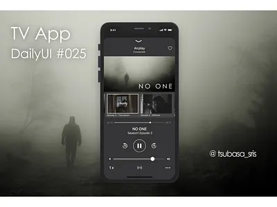 DailyUI#025 "TV App" app black dailyui dailyui 025 dailyui challenge dailyuichallenge horror movie sketch stream tv tv app ui video app