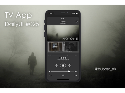 DailyUI#025 "TV App" app black dailyui dailyui 025 dailyui challenge dailyuichallenge horror movie sketch stream tv tv app ui video app