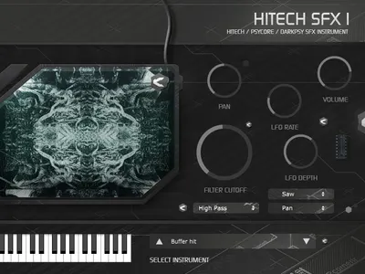 Hitech SFX1 plug-in instrument buttons design graphics instrument knobs musicproduction plugin productdesign sliders software sounddesign sounds