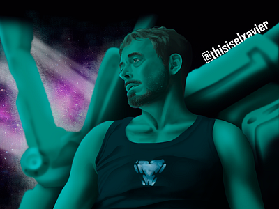 Tony Stark In Space from Avengers Endgame avenders illustration marvel tony stark