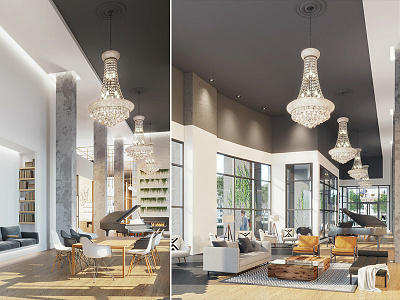 Lobby 3D Renderings: Halycon 3d architecture interior lobby rendering