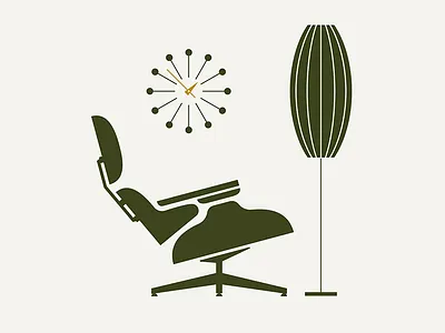 Rush Creek / Cozy chair clock eames george nelson home light lounge mid century mid century midcentury midcenturymodern modern