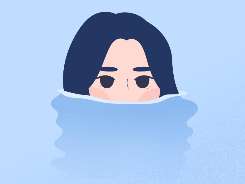 Relaxing in the water 2d 2d animation 2d character animation bath character girl illustration relax relaxing vector water wave woman