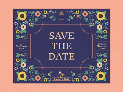 Save The Date flowers illustration save the date wedding