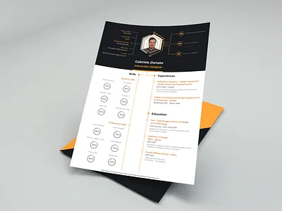Creative CV for Designers branding cv cv design cv resume cv resume template cv template design designer flat job cv job search job seeker mock up orange personal branding ui user experience user inteface user interface design ux