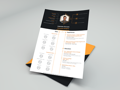 Creative CV for Designers branding cv cv design cv resume cv resume template cv template design designer flat job cv job search job seeker mock up orange personal branding ui user experience user inteface user interface design ux