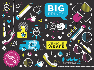 Cool Touch Graphics Icons branding cmyk cool touch graphics icons playful print shop vehicle graphics