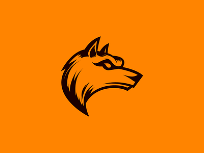 Wolf 2d animal animal art artwork character character design design dog flat 2d geometric icon icon artwork icon design illustration illustrator orange vector wild wolf