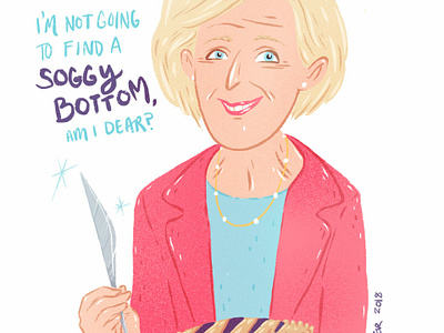 no soggy bottoms great british bake off illustration ipad pro mary berry procreate