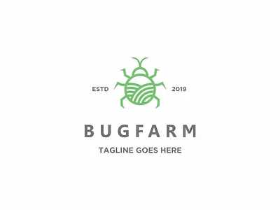 Bug Farm agriculture animal bug concept ecology farm farmer fresh green icon idea insect landscape logo natural organic pest produce season village