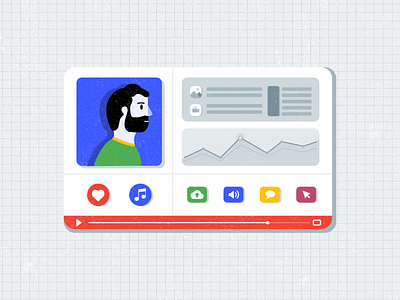 Motion animation app avatar flat google illustration motion stats video youtube