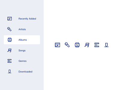 Icons for Music Player album blue clean icon linestyle music player songs