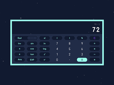 Landscape Mode Calculator 004 app calc calculator dailyui interface landscape ui