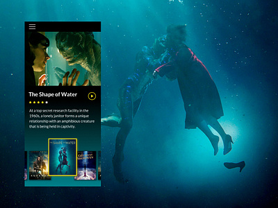 Daily UI #025 app dailyui mobile movie ui netflix shape of water tv app uidesign uxdesign