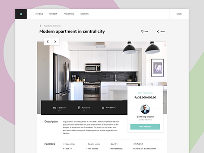 #Rebound - Real estate detail page adobexd apartment card card art clean design desktop home homepage landing landing page mockup realestate ui user interface design web website