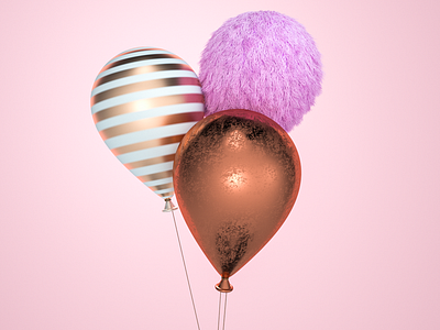 balloon 3d ball balloon c4d dribbble octane render