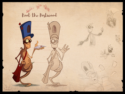 Root the Postwood character character animation character art character concept character design character development character sketch design emotional design ent mascot shape elements