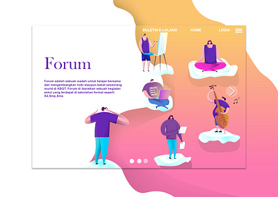 Forum Layout animation branding character design flat flat design flat illustration icon identity illustration illustrator ios minimal mobile type ui ux web webdesign website