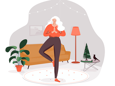 Take it easy app charachter character christmas color design fashion flat graphic illustration illustrator vector yoga