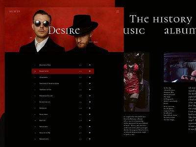 Hi :) The history of the music album. Longread, part 1 dmitriynaumov dmitriynaumoval grid grid design grid layout group hurts hurts longread longreads main screen minimal music music hurts ux music web music