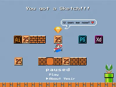 Mario&Design tools 8bit design game nes pixel art sketch ui