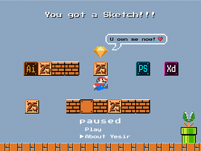 Mario&Design tools 8bit design game nes pixel art sketch ui