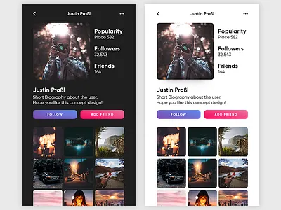 Social Media App - Profile Page app app design app ui design media profile profile page social social app social media ui ui design ux ux design