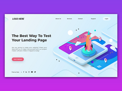 Website Landing page banner banner design branding falt banner flat design graphic art homepage design icon illustration landing banner uiuxdesign vector website banner