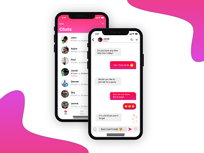 Chat Screen adobe xd design interface design iphone x message app ui ux