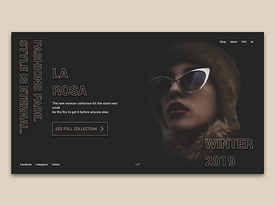 Elegant fashion store landing page. 2019 adobe xd branding fashion landing page shoe store style trending ui ux website winter woman