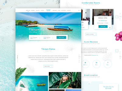 Tikitam Palms Boutique Hotel 🌴⚡️ booking clean exotic homepage hotel hotel booking hotel website landing travel ui ux web web design website