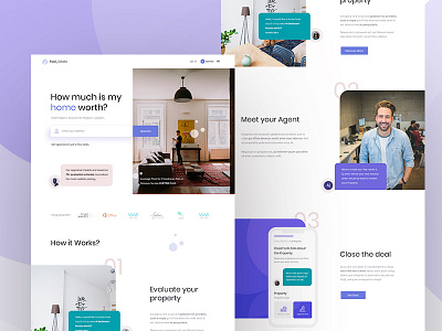 Real_Estate V2 agency dashboad design exploration exprience giga grid interface lander landing page property real estate typography ui user ux designer visual web website