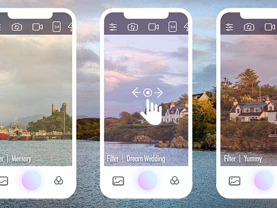 Filter Camera/Photo App branding camera app filter icon interaction design photo app simple design slide menu ui vector web