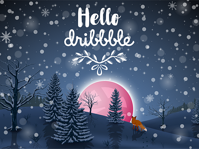 Hello dribbble chrismas hello dribble