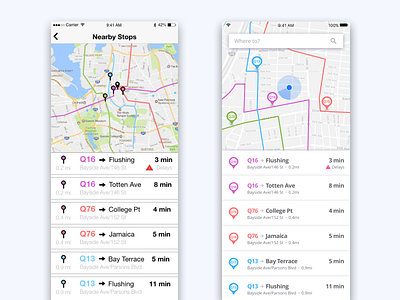 Bus Tracker Redesign app design application bus bus app bus tracker clean app design interface interface design minimal minimal app mobile product design simple sketch transportation transportation app ui ui design