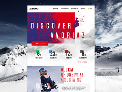 Discover Avoriaz Website design ski snow snowboard ui web website