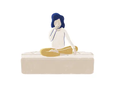 3. Meditation + Bed = Beditation bed dreamcloud meditation relaxation spot illustration zen