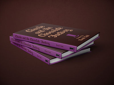 "Charlie and the Chocolate Factory" Book Cover Spread book book cover charlie bucket chocolate chocolate factory minimal roald dahl typography willy wonka