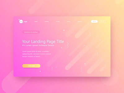 Ui Kit App Landing Page Theplate Mockup 2 Your Landin design freebie gradient landing modern orange page pink transparent ui ux web website