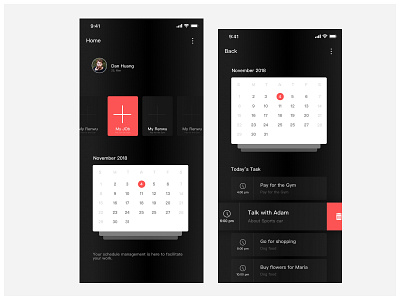 Daily life management memo app life the calendar the module time ui