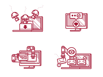 IT Service Icons computer iconography icons illustration illustrator service technology