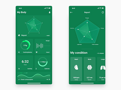 Health app app app design body app brain dribbble best shot health heart illustration ios minimal ui ux