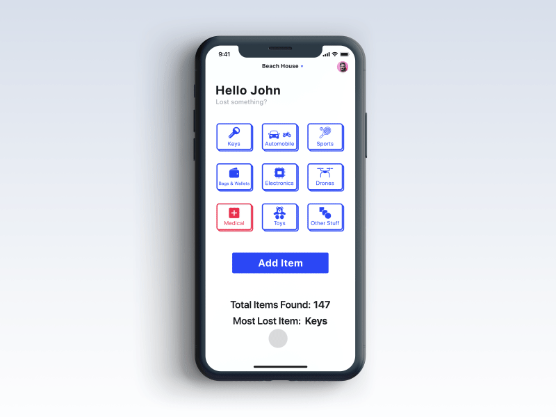 Location Tracker design found interaction ios iphone keys location lost tile tracker ui